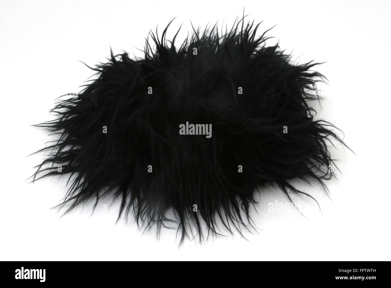Nero con fodera in pelliccia sintetica Hat vintage anni Sessanta Foto Stock