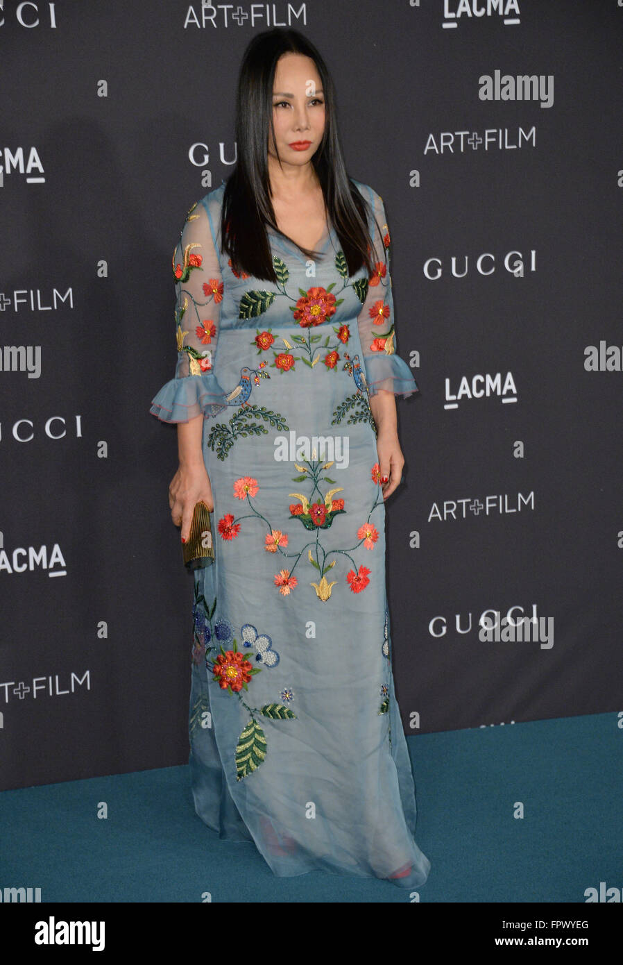 LOS ANGELES, CA - 7 Novembre 2015: Eva Chow al 2015 LACMA Art + Film Gala presso il Los Angeles County Museum of Art. Foto Stock