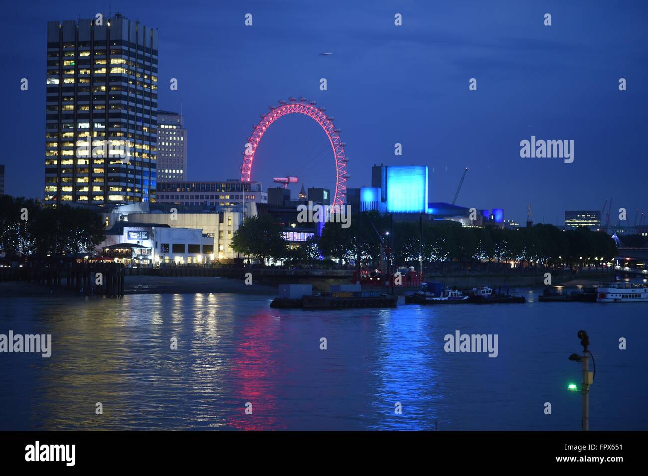 London Eye, viste a 360 gradi di Londra Foto Stock