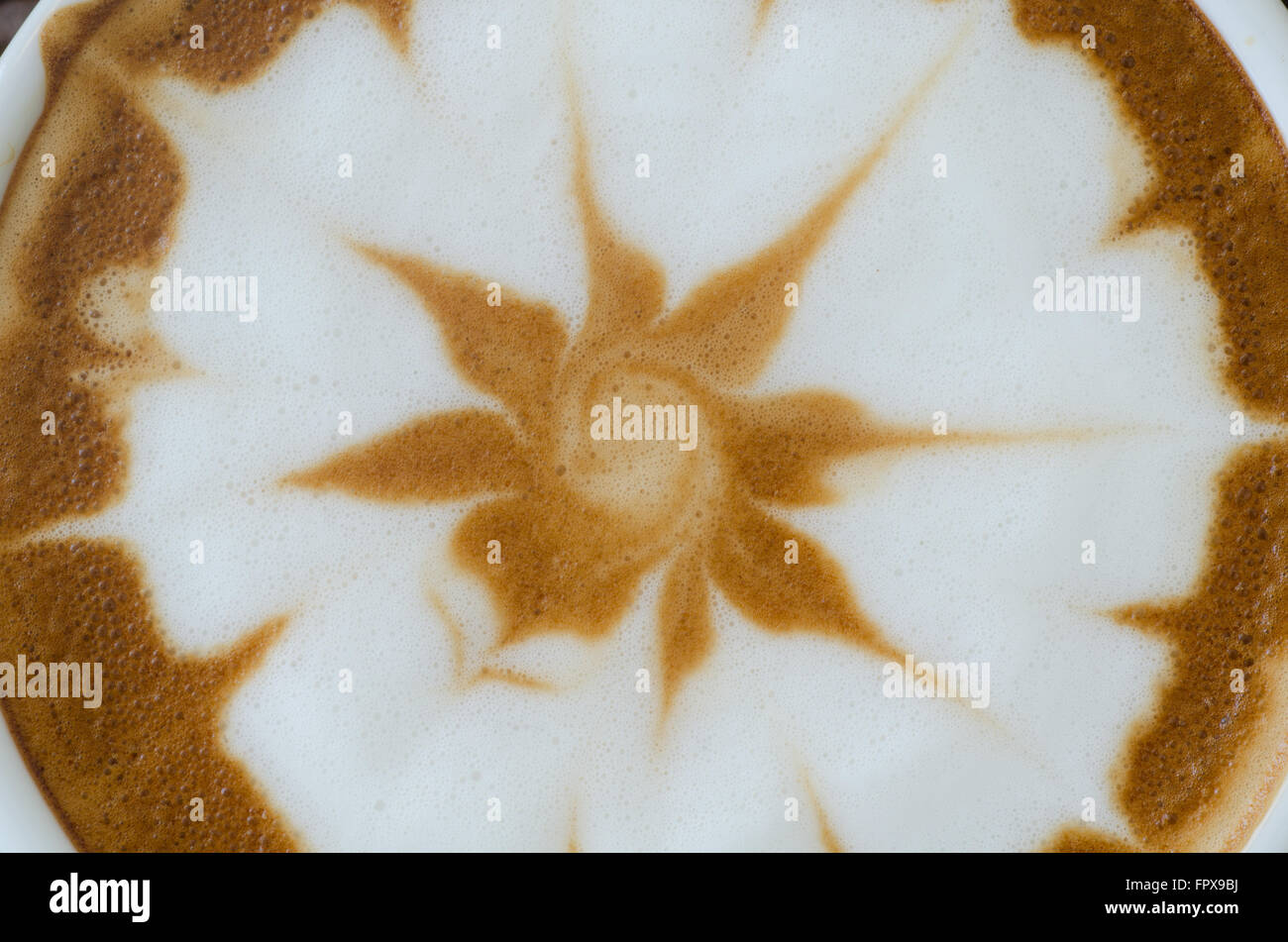 Latte art sullo sfondo di superficie Foto Stock