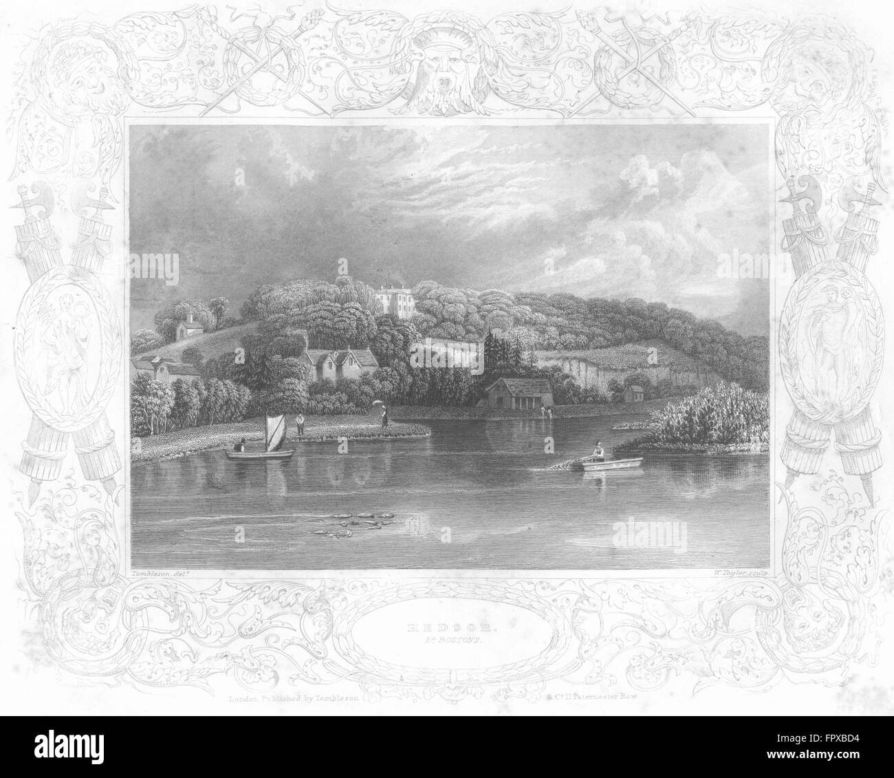 BUCKS: Hedsor, Ld Boston's: Signore: Tombleson, antica stampa 1840 Foto Stock