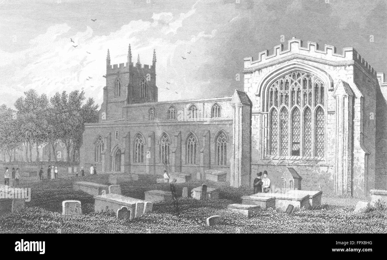 Galles: Cattedrale di Bangor, Caernarfonshire: Gastineau, antica stampa 1831 Foto Stock