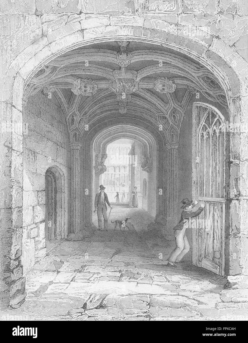 COVENTRY: gateway voce St Mary Hall: Bartlett, antica stampa 1836 Foto Stock