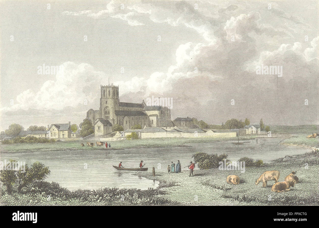 Il Dorset: Christchurch, Hampshire: Hants: Finden, antica stampa c1833 Foto Stock