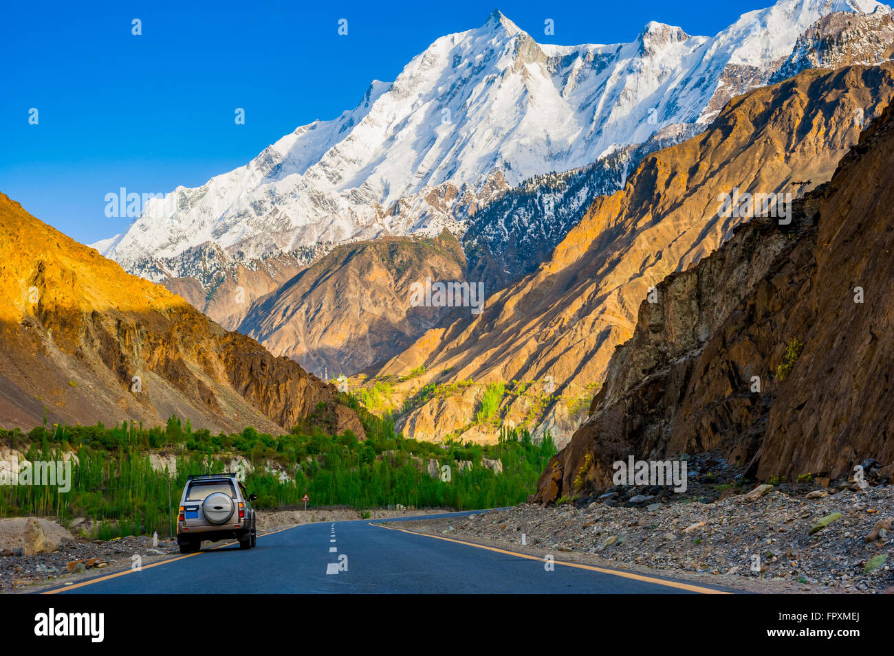 Rakaposhi picco è una montagna nel Karakoram range in Pakistan Foto Stock