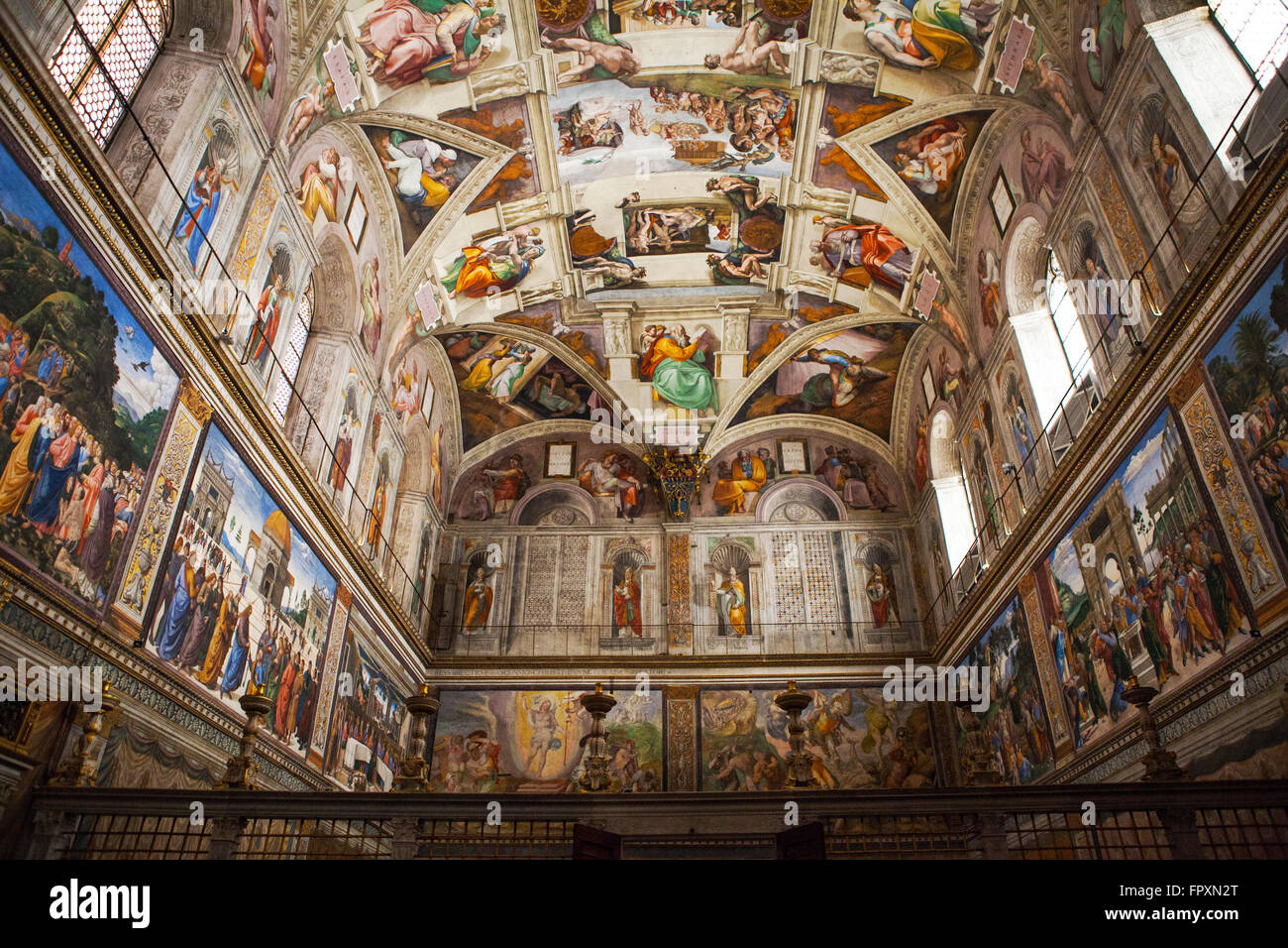 Città del Vaticano, Roma - MARZO 02, 2016: interni e dettagli architettonici della Cappella Sistina, 02 marzo 2016, Città del Vaticano, Rom Foto Stock