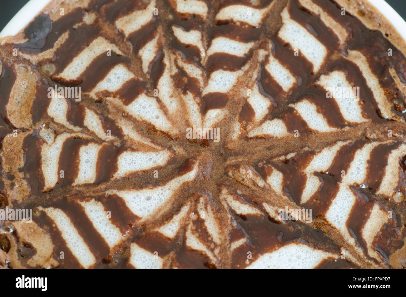 Latte art sullo sfondo di superficie Foto Stock