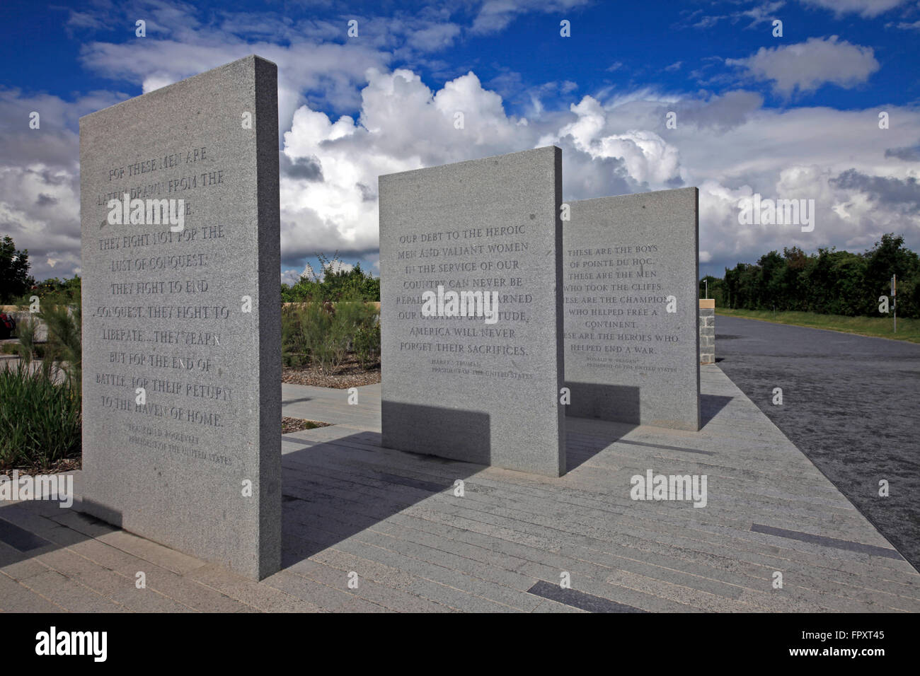 Memorial a Pointe du Hoc, Normandia, Francia Foto Stock