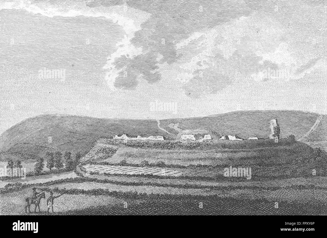 SUSSEX: Castello di Bramber: Grose, antica stampa 1783 Foto Stock