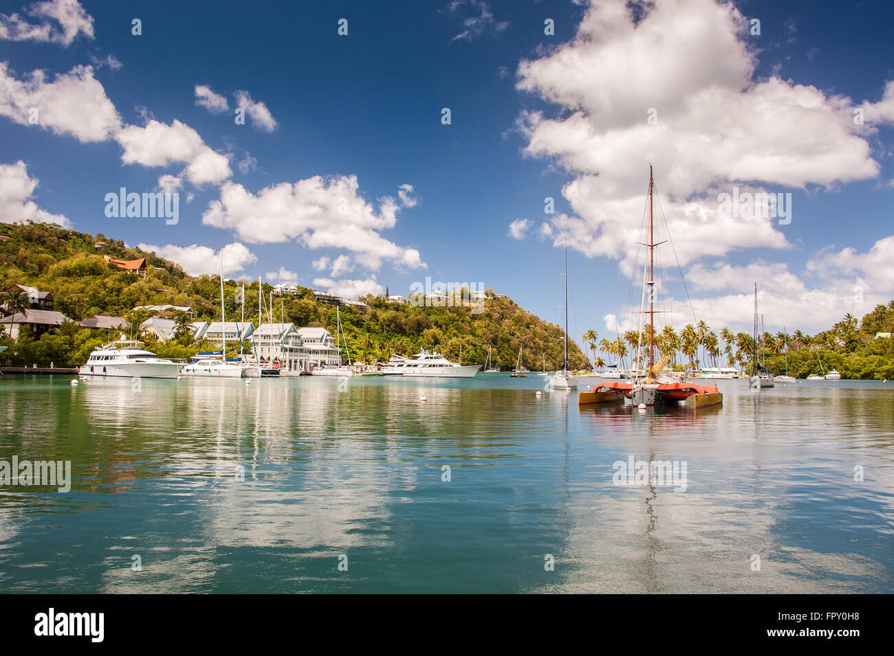 Marigot Bay marina. St Lucia. photo©Julia Claxton Foto Stock