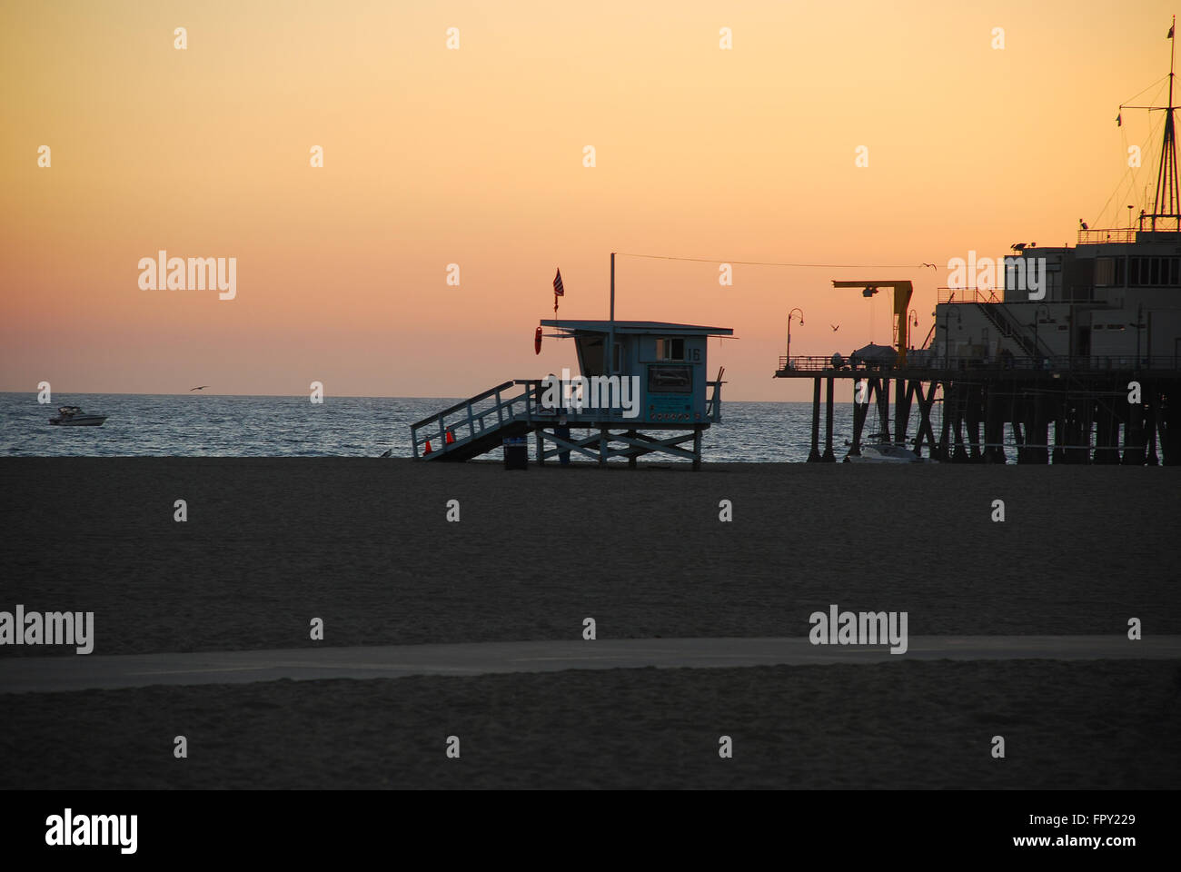 La spiaggia di Santa Monica Foto Stock