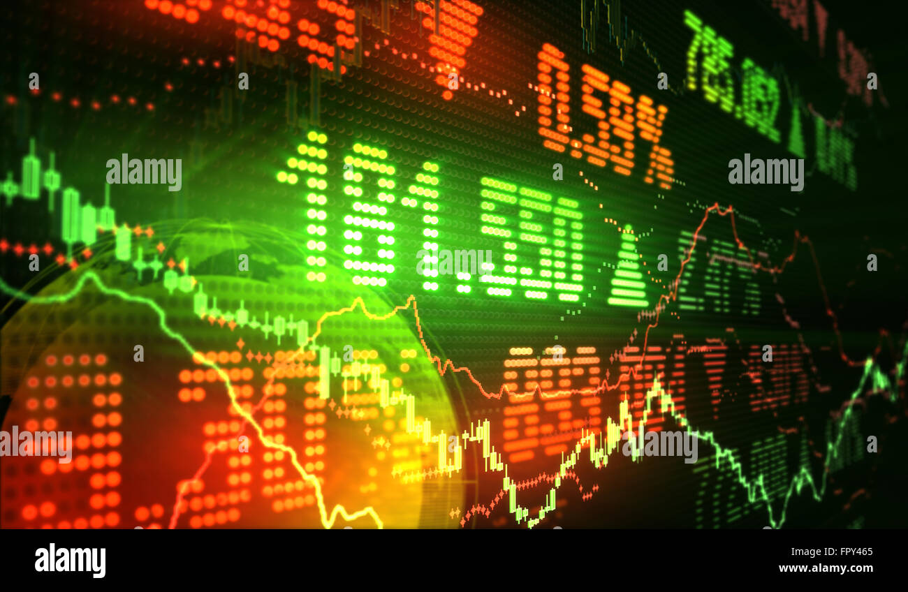 Simboli delle finanze del mercato azionario Foto Stock