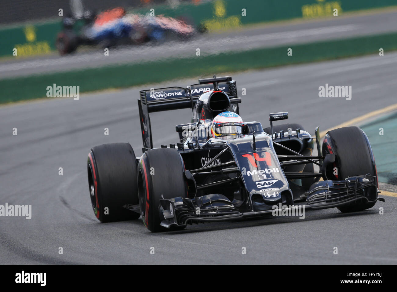 Melbourne, Australia. 20 Mar, 2016. FERNANDO ALONSO di Spagna e McLaren Honda rigidi durante il 2016 Formula 1 Australian Grand Prix all'Albert Park, circuito di Melbourne, Australia. © Daniele Paglino/ZUMA filo/Alamy Live News Foto Stock