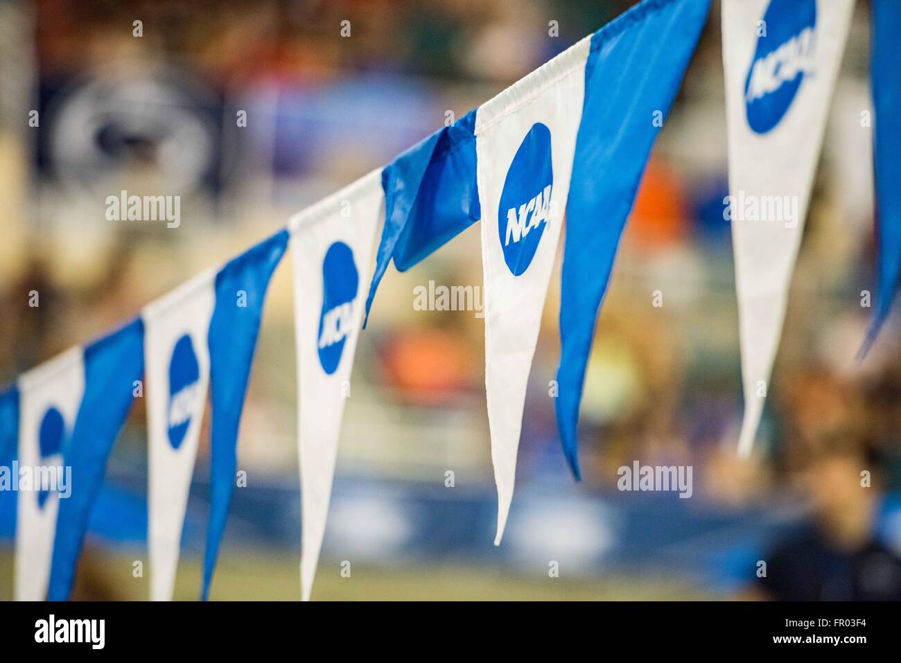 Il NCAA bandiere durante il NCAA donna Nuoto e Immersioni Subacquee campionato sabato 19 marzo, 2016 presso la Georgia Tech Campus Recreation Centre in Atlanta, GA. Giacobbe Kupferman/CSM Foto Stock