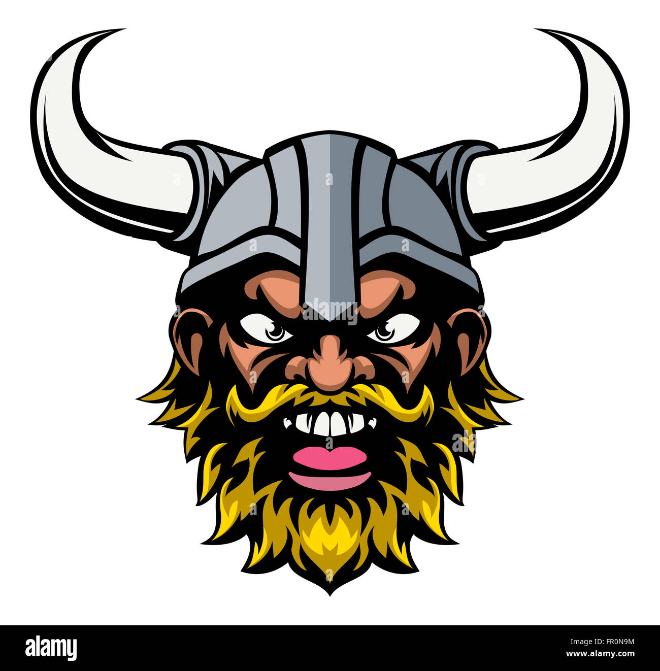 Un significa guardare cartoon viking mascotte sportive Foto Stock