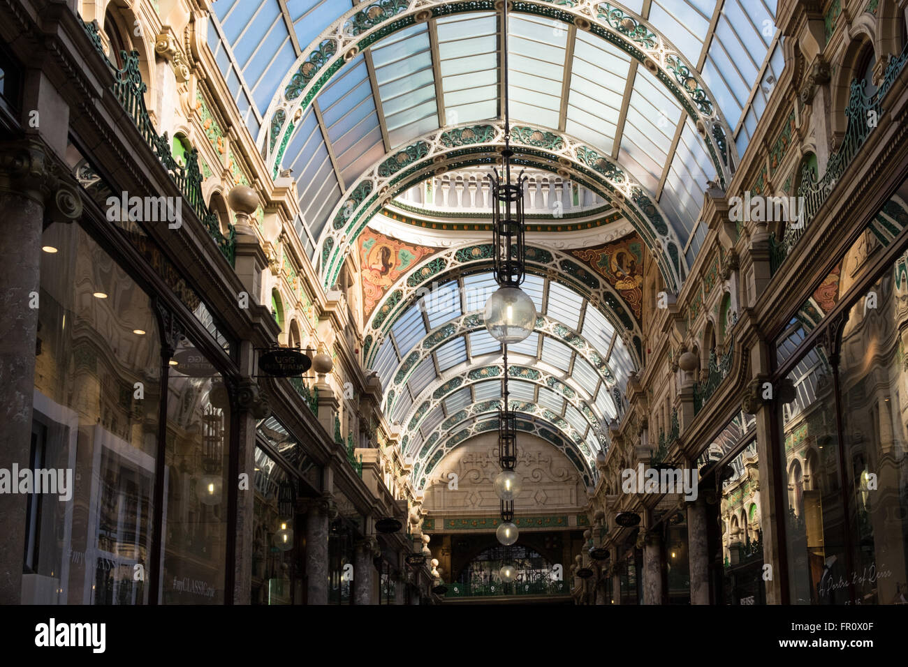 County Arcade architettura vittoriana, Leeds Foto Stock