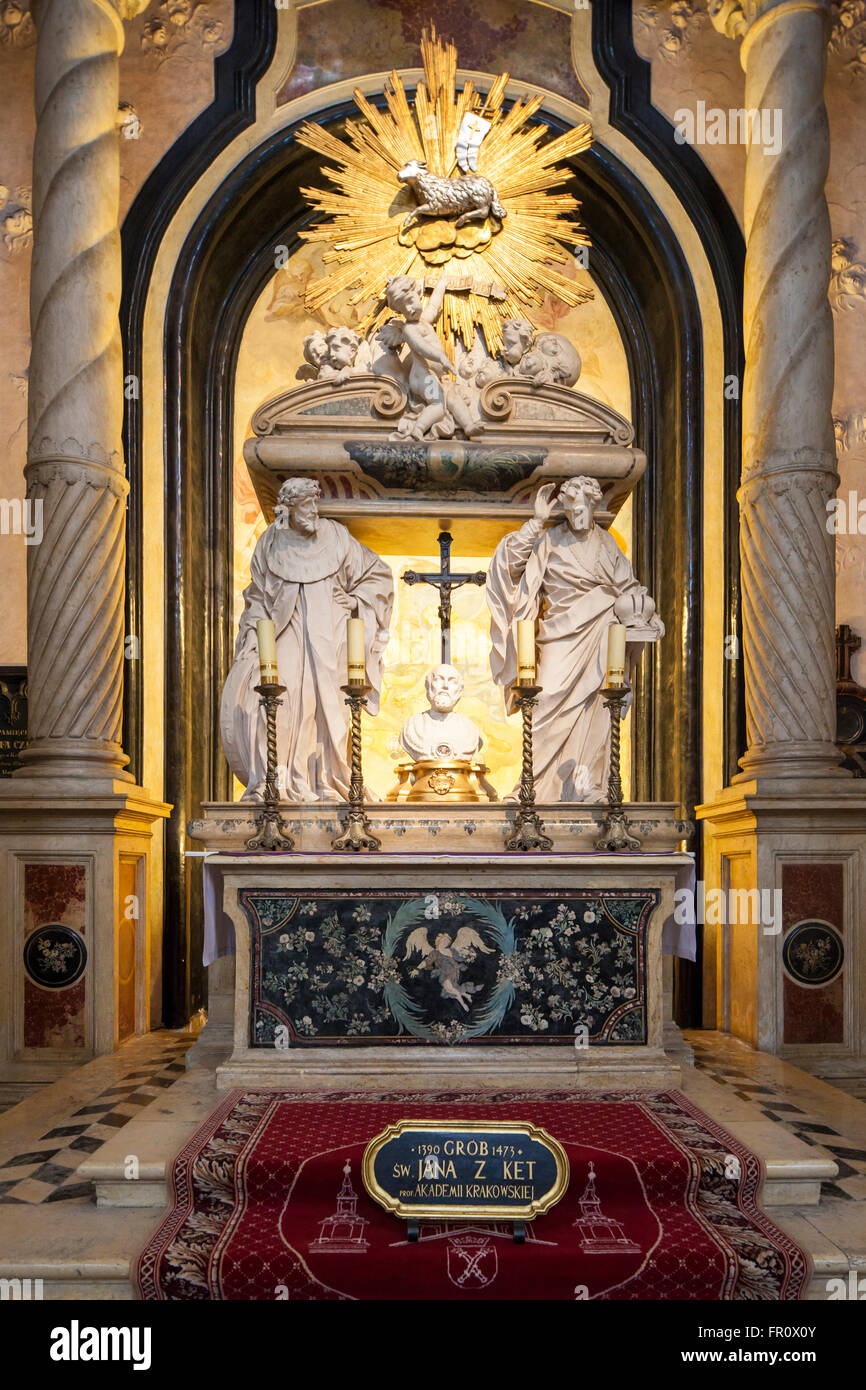 Interno barocco di San Anna Chiesa di Cracovia, in Polonia. Foto Stock