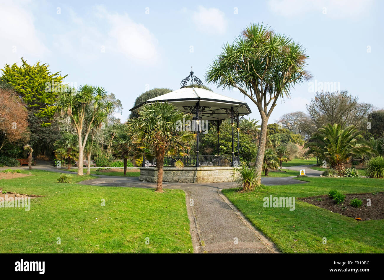 Il bandstand a Morrab giardini, Penzance, Cornwall, Regno Unito Foto Stock