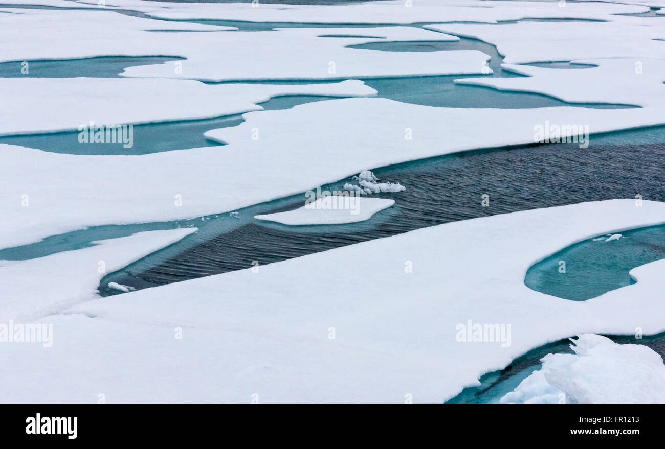 Ghiaccio galleggiante in mare Chukchi, Estremo Oriente Russo Foto Stock