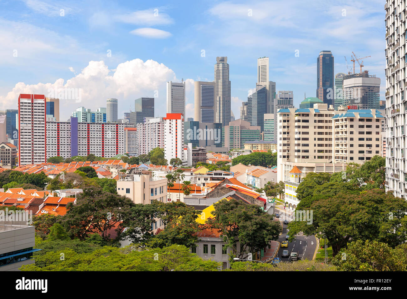 Singapore appartamento alloggiamento con Central Business District city view ore diurne Foto Stock
