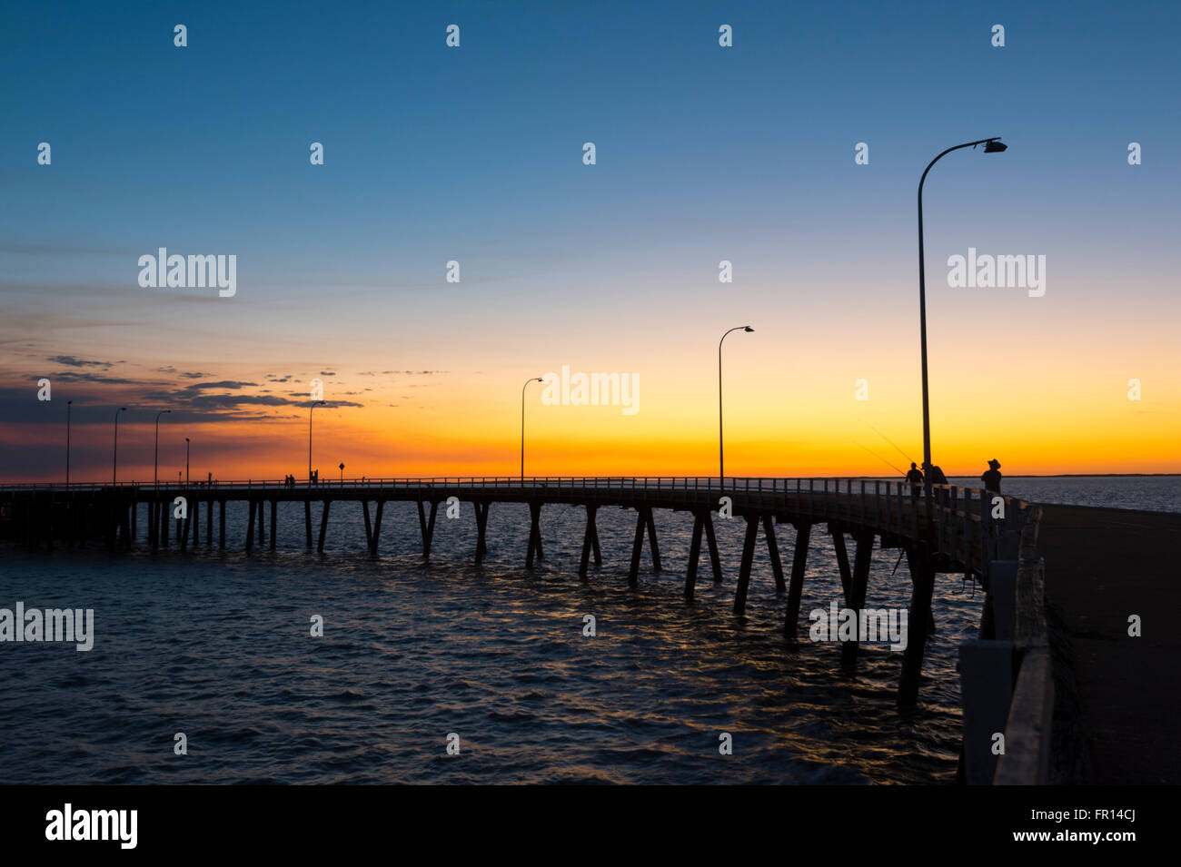 Derby molo al tramonto, Australia occidentale Foto Stock