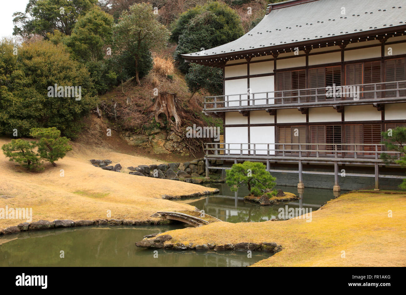 Il Giappone a Kamakura, Tempio Kenchoji, Hojo, Teien giardino, Foto Stock