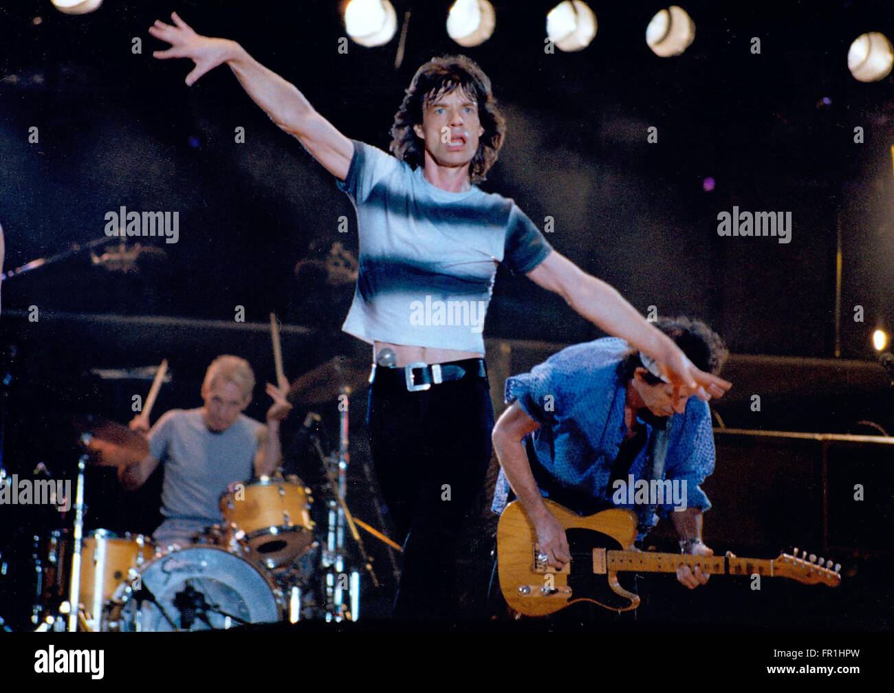 ROLLING STONES,Mick Jagger ,Charlie Watts Giants Stadium, East Rutherford, NJ 8-14-1994 foto Michael Brito Foto Stock