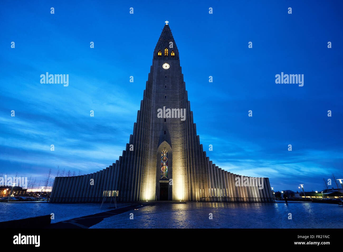 Hallgrimskirkja chiesa di Reykiavik Foto Stock