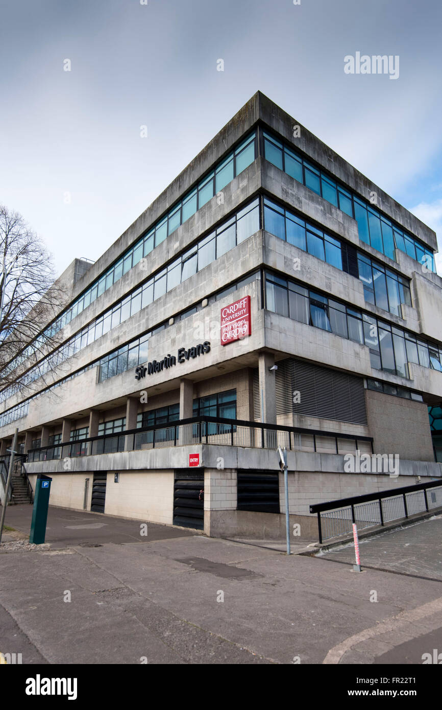 Università di Cardiff Sir Martin Evans la costruzione di Cardiff, Galles del Sud. Foto Stock