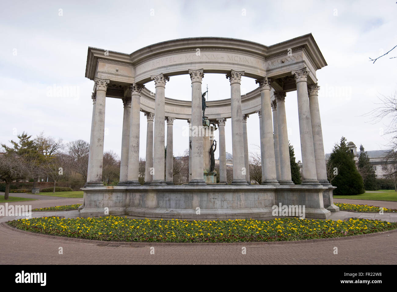 Memoriale di guerra in Cathays Park, Cardiff, Galles. Foto Stock