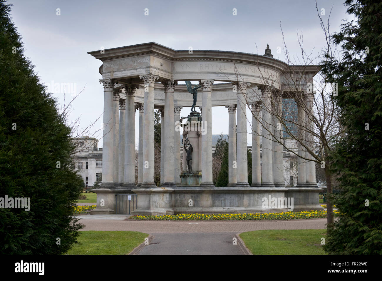 Memoriale di guerra in Cathays Park, Cardiff, Galles. Foto Stock