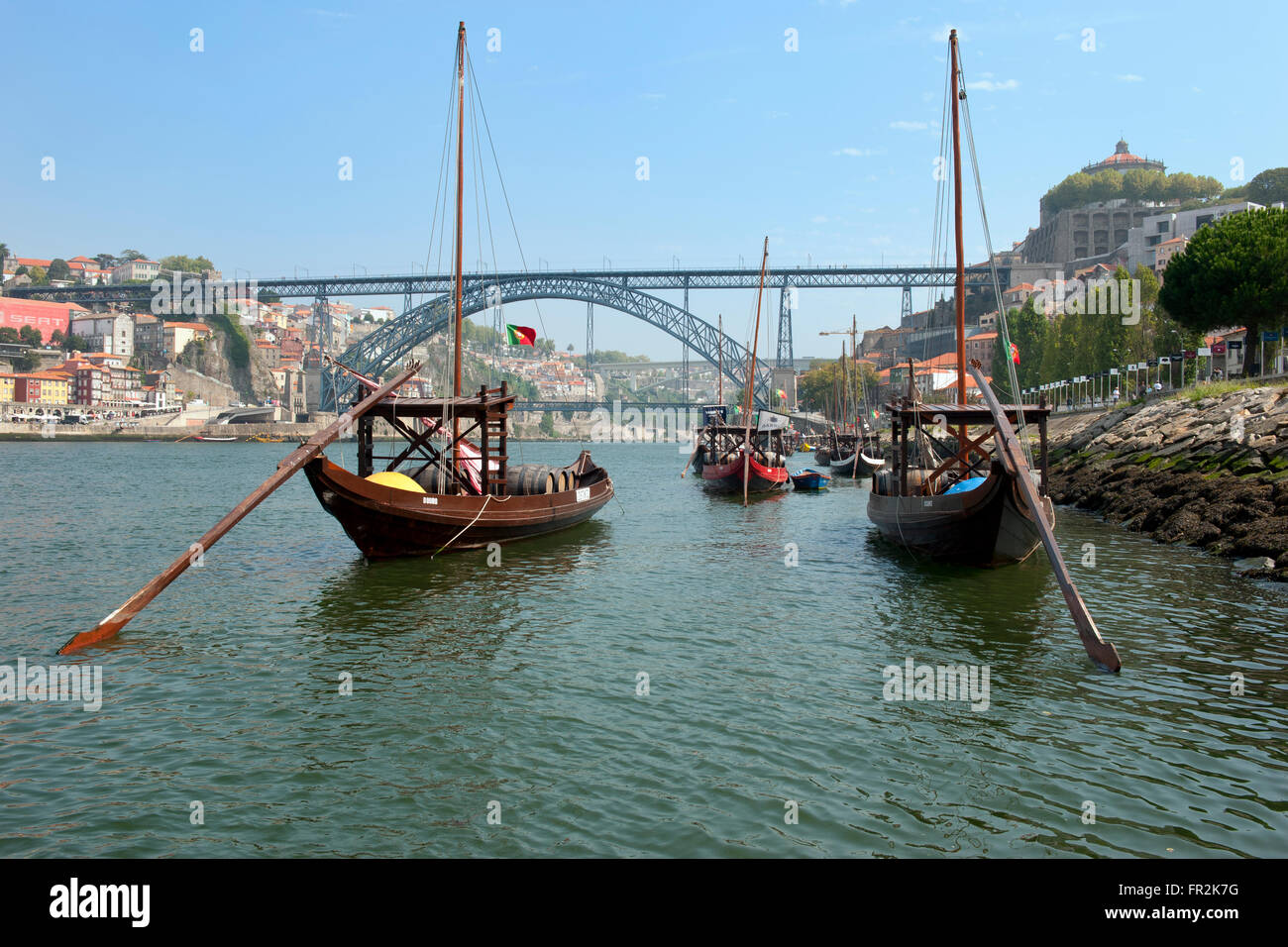 Rabelo barca, Porto, Portogallo, Patrimonio Mondiale dell Unesco Foto Stock