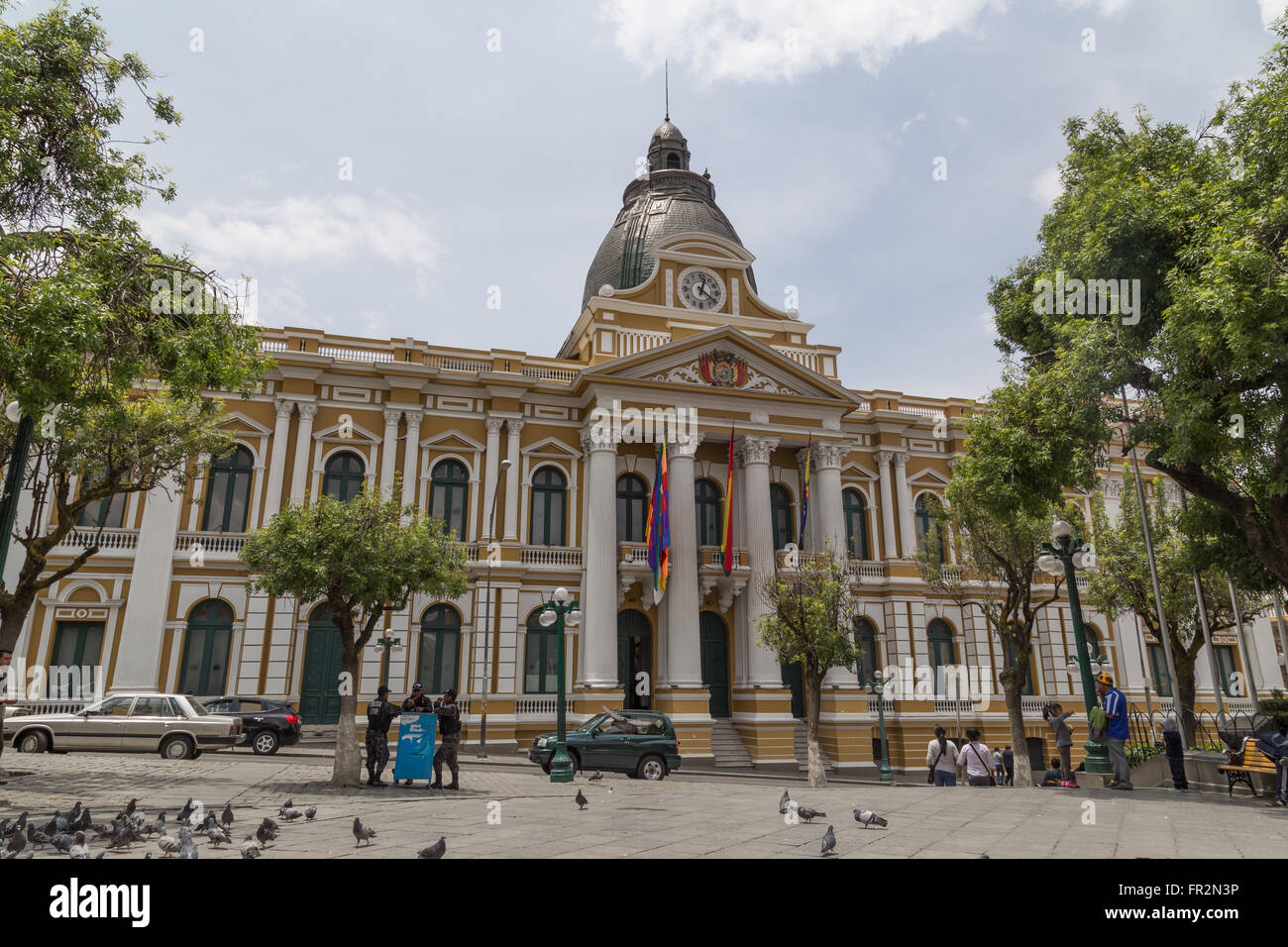 La Paz, Bolivia - 24 Ottobre 2015: il Palazzo presidenziale in Bolivia il capitale. Foto Stock