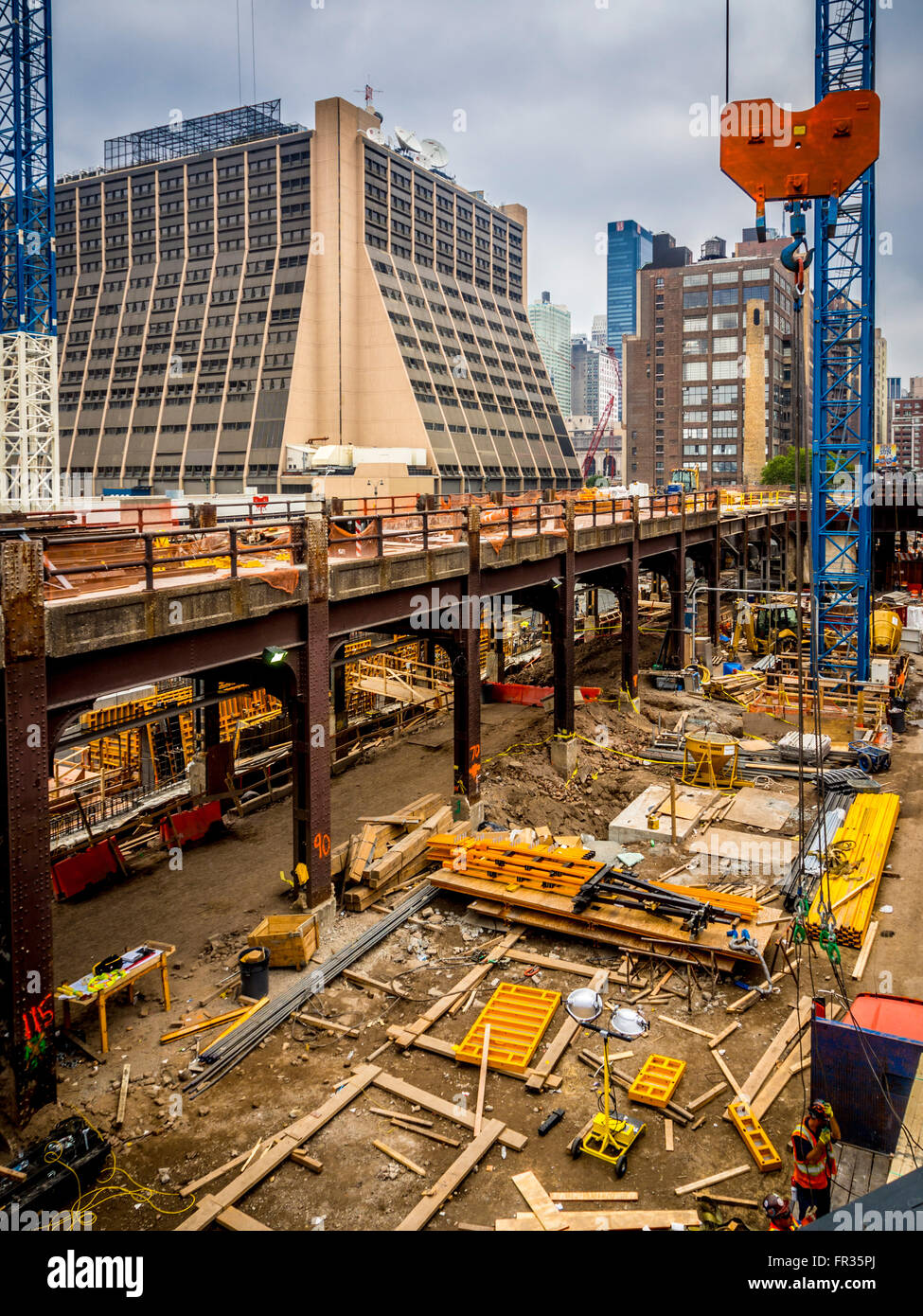 Sito in costruzione, la città di New York, Stati Uniti d'America. Foto Stock