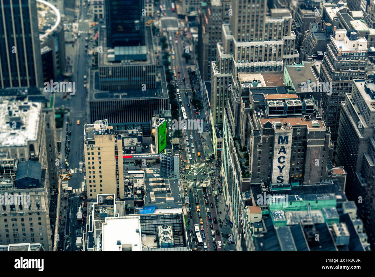 I magazzini Macy's New York City. Vista aerea dall'Empire State edifico, STATI UNITI D'AMERICA. Foto Stock