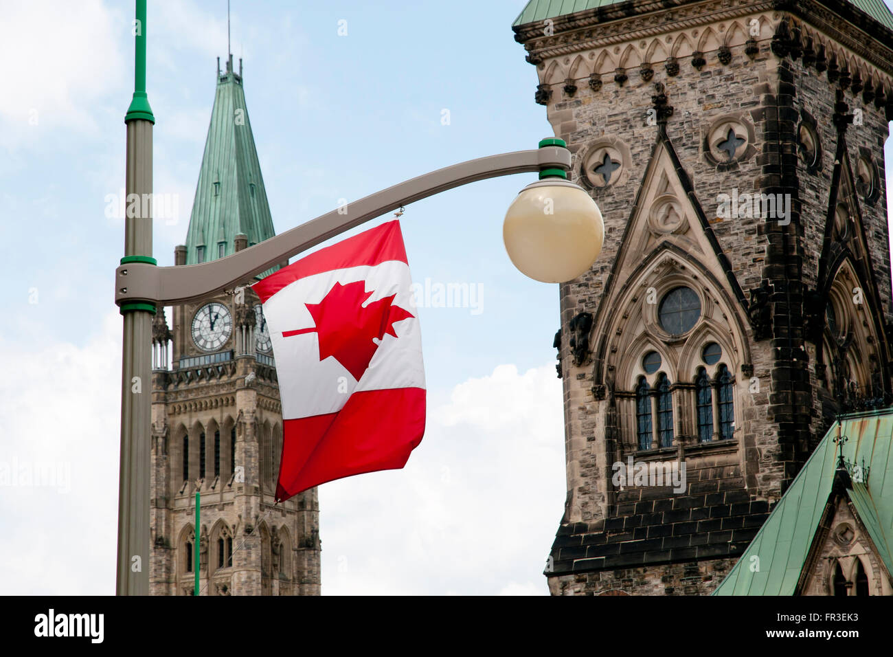 Torri del blocco orientale e il Parlamento - Ottawa - Canada Foto Stock