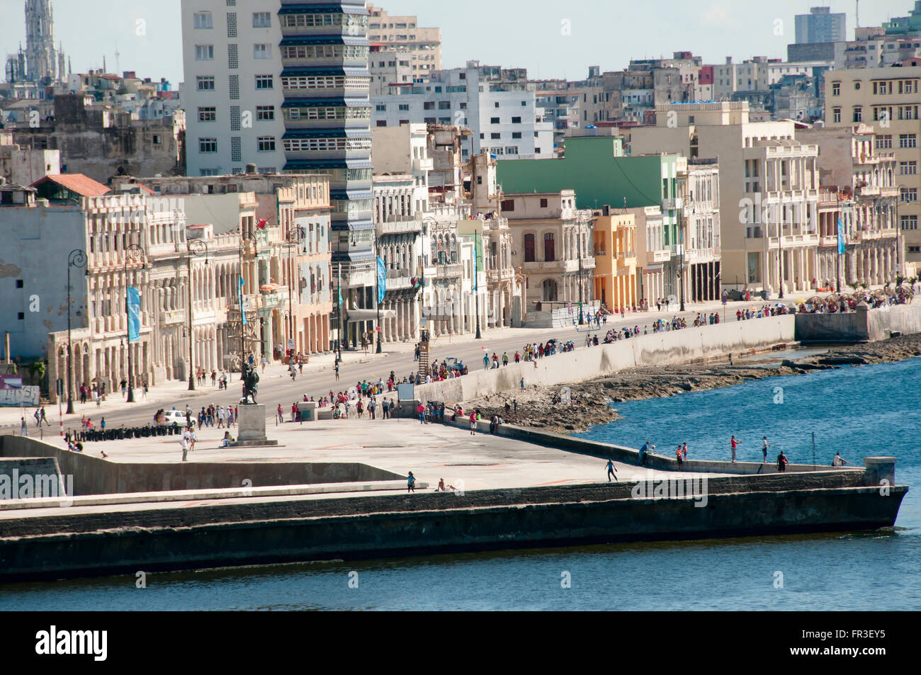 Il Malecon Street edifici - Old Havana - Cuba Foto Stock