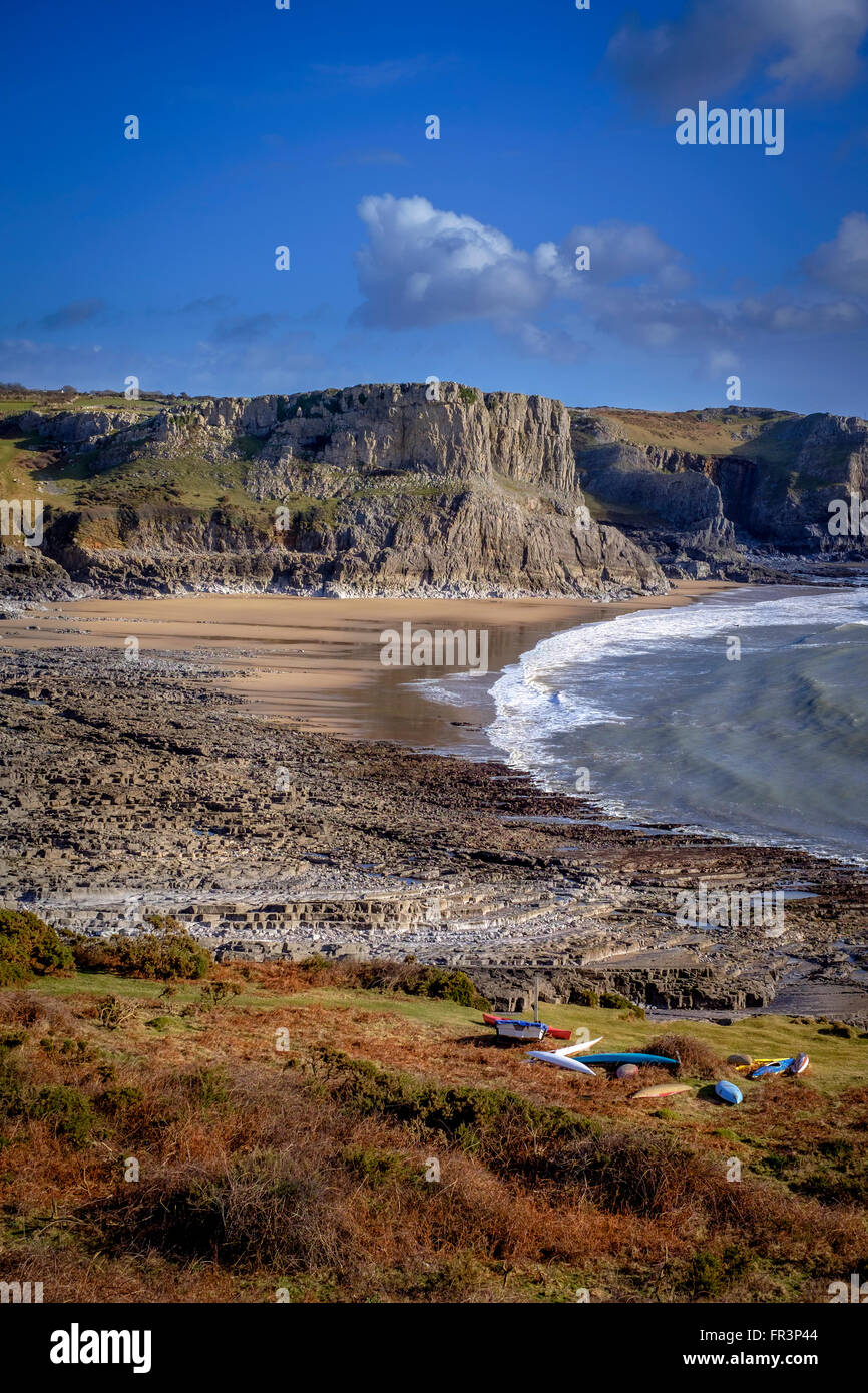 Caduta Bay,gower,Galles,uk Foto Stock