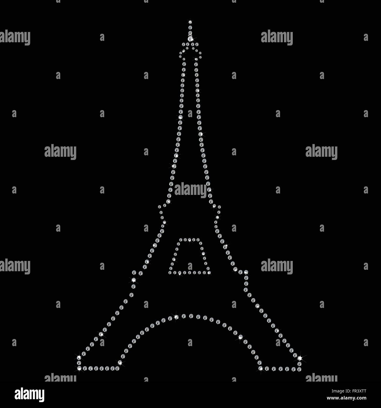 Torre Eiffel Parigi composto da un sacco di diamanti Illustrazione Vettoriale