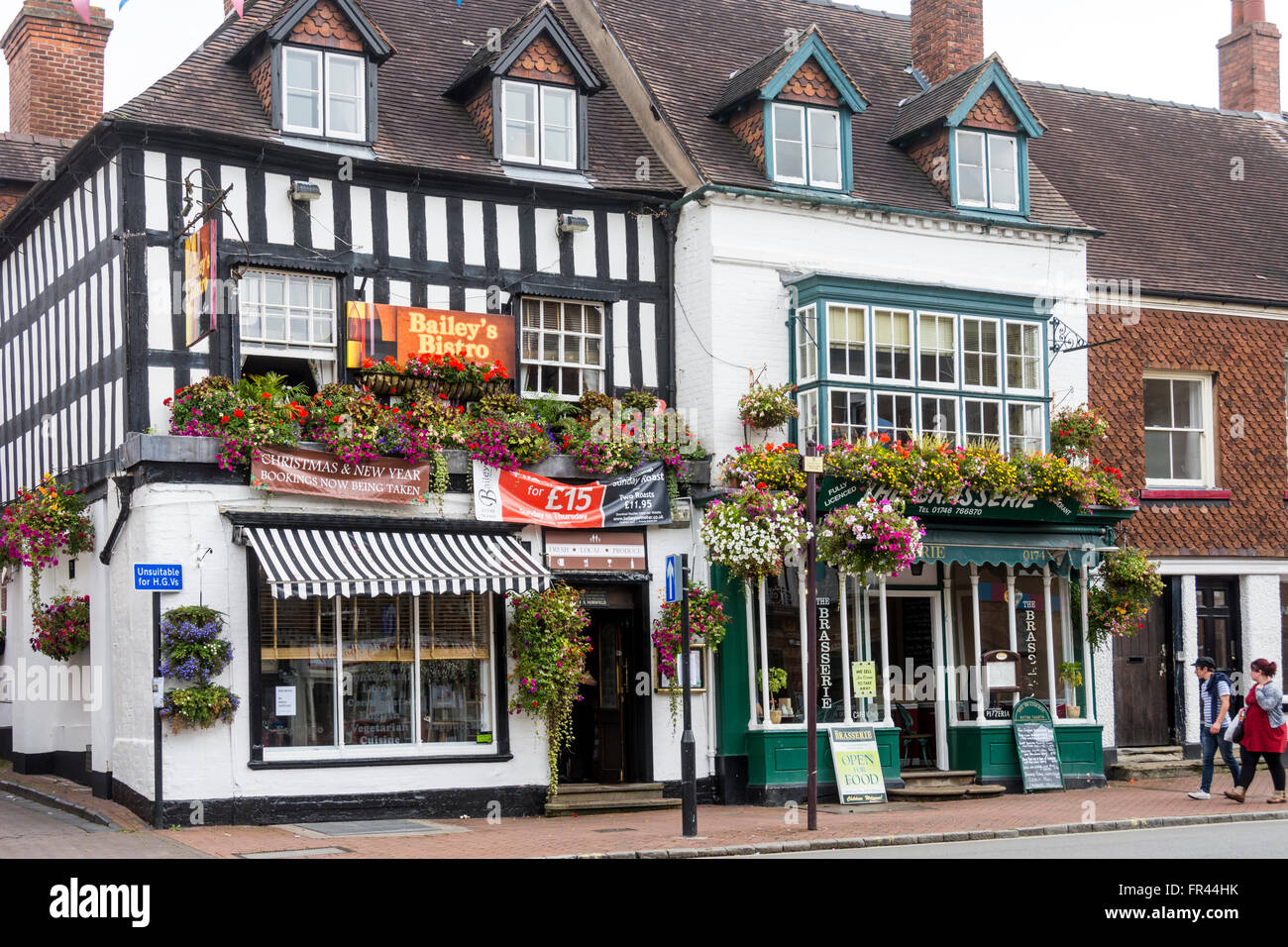 Bailey's Bistro e la brasserie e ristoranti, High Street, Bridgnorth, Shropshire, Inghilterra, Regno Unito Foto Stock