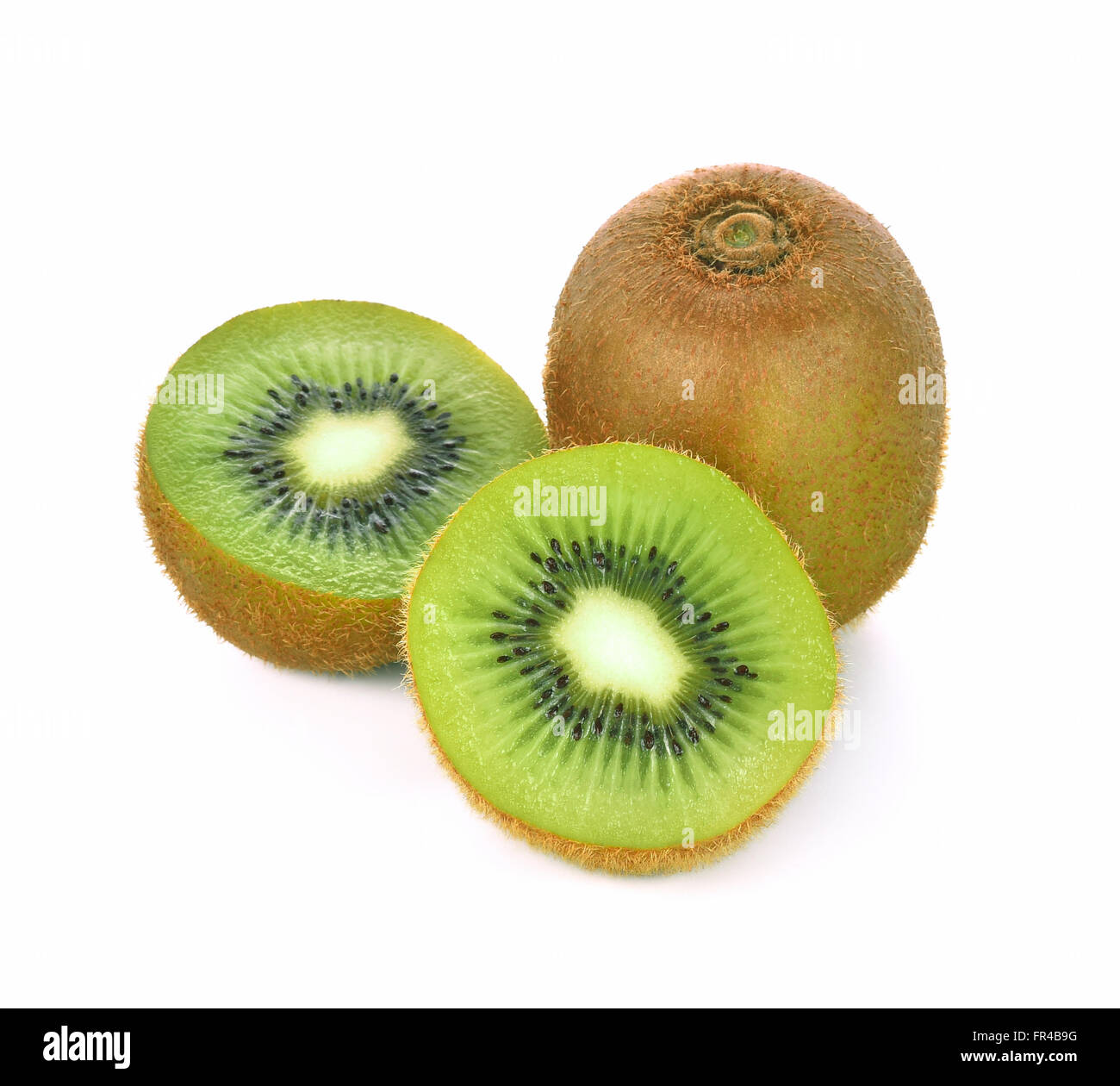 Il kiwi isolati su sfondo bianco Foto Stock