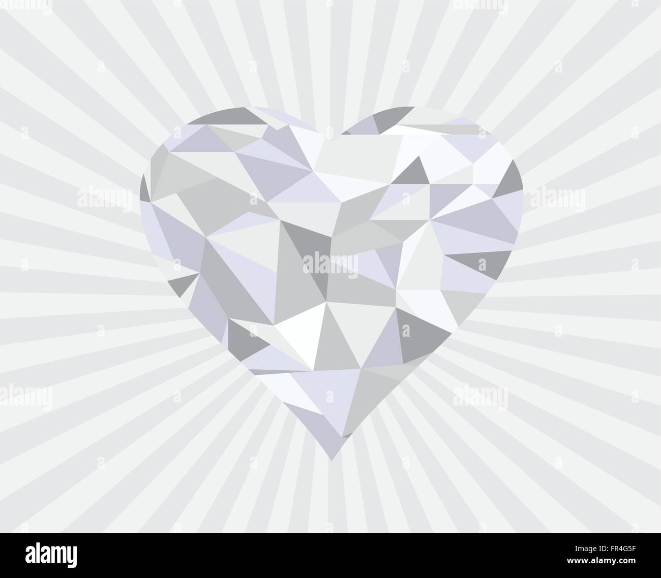 Illustrazione vettoriale di un geometrico astratto cuore di diamante Illustrazione Vettoriale