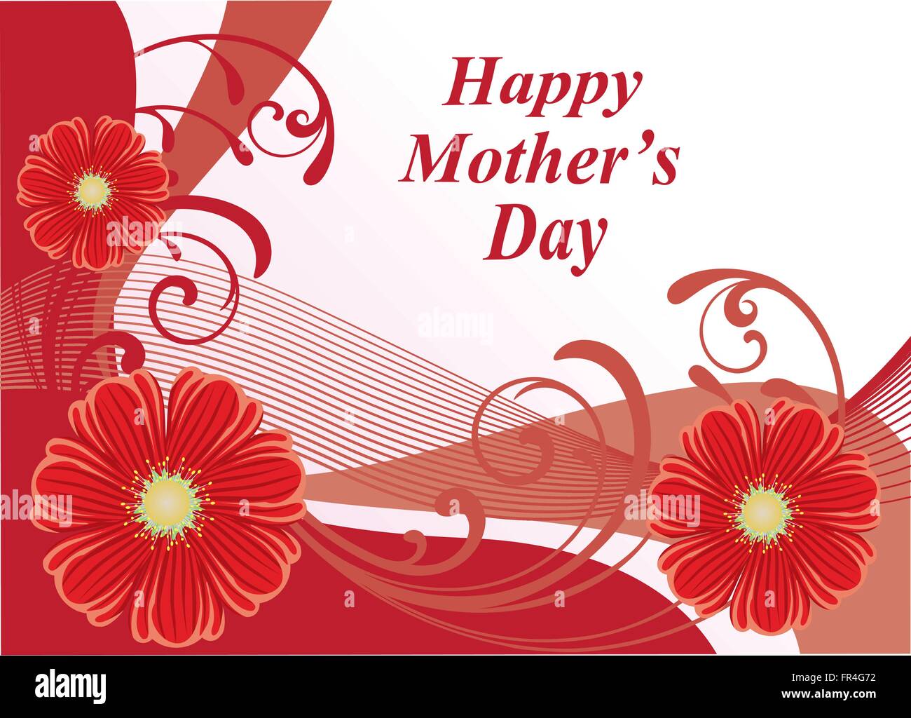 Illustrazione vettoriale di una carta per la festa della mamma Illustrazione Vettoriale