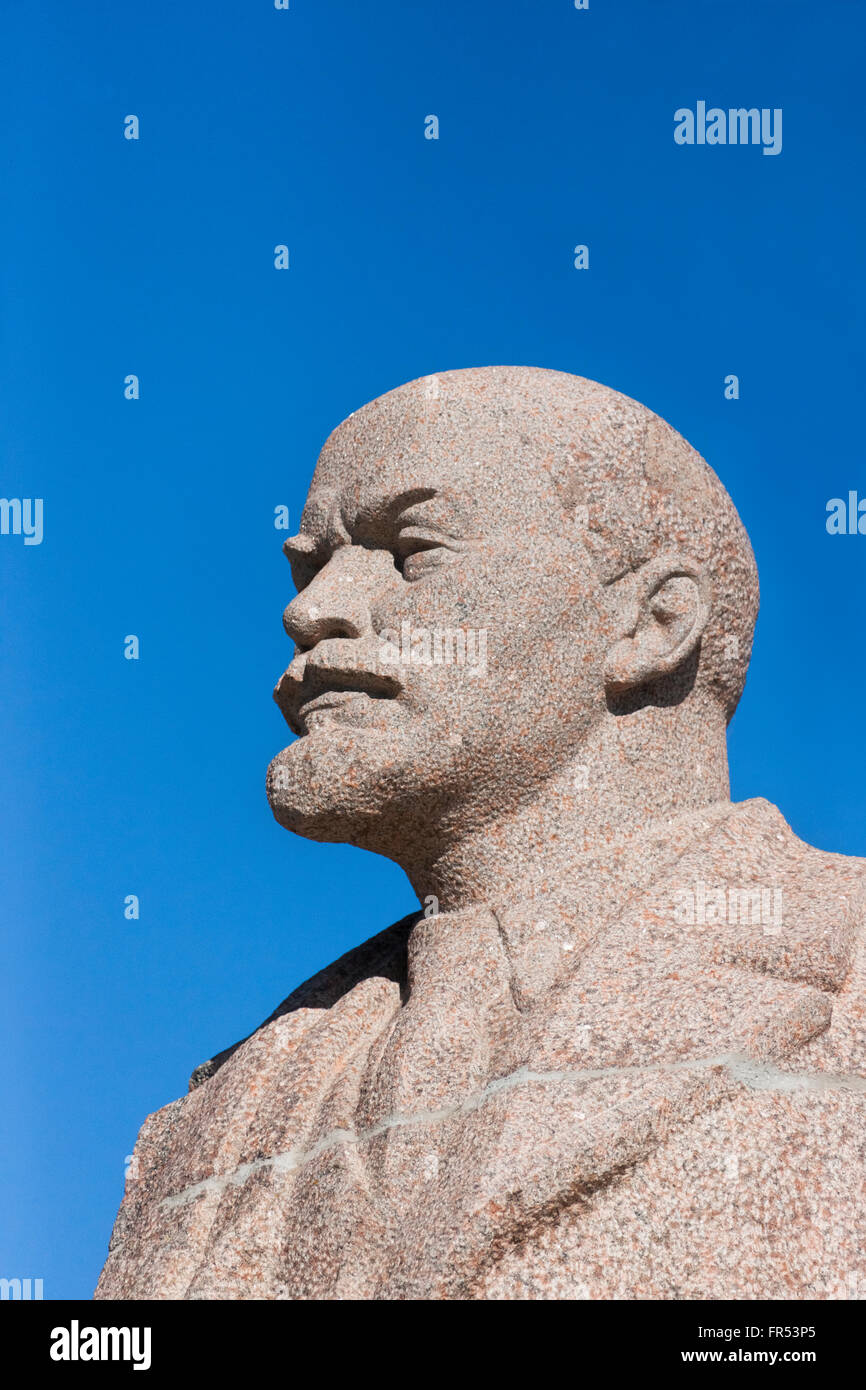 Statua di Lenin, leader comunista, Anadyr, Chukotka Okrug autonomo, Russia Foto Stock