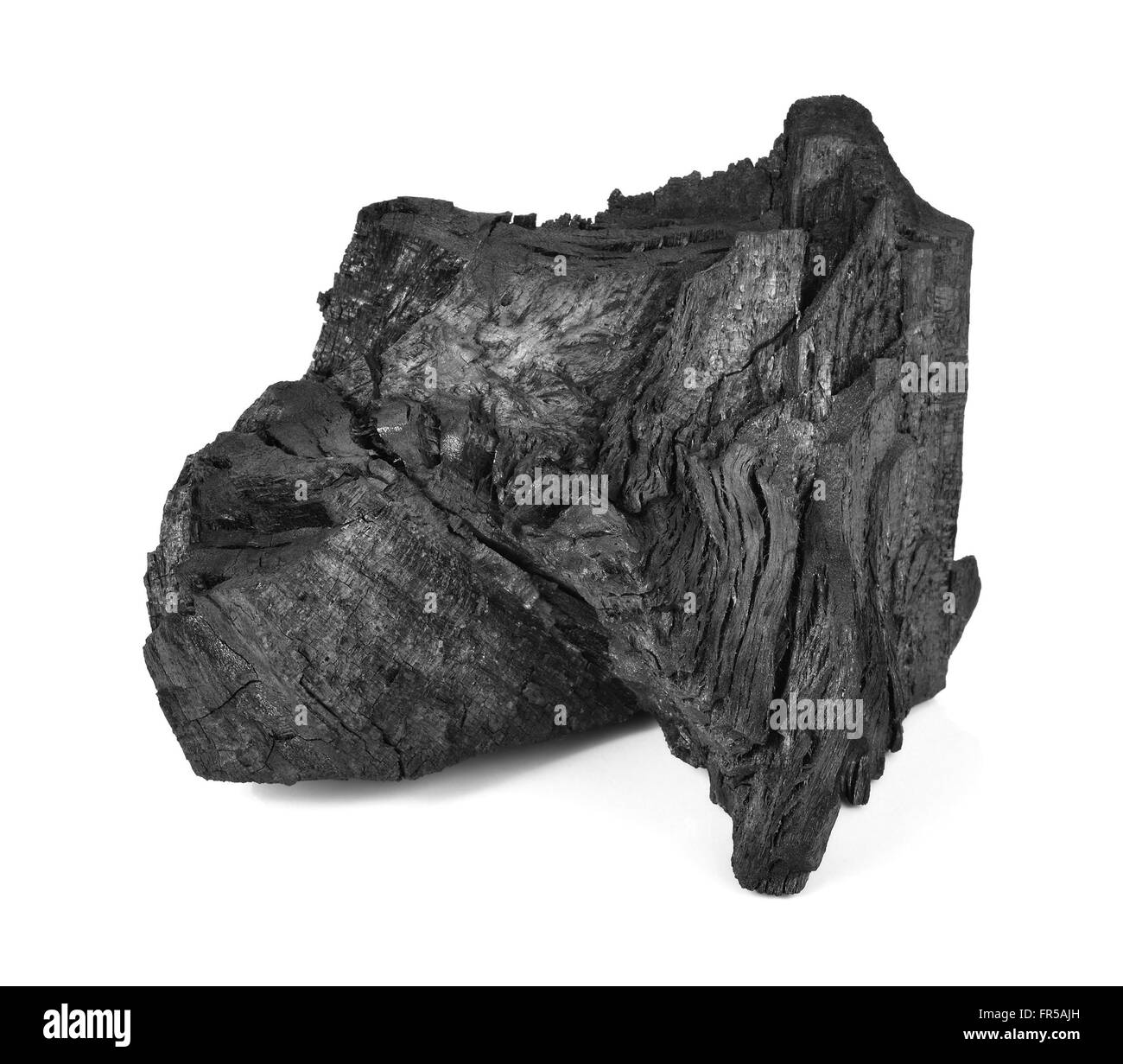 Il carbone isolati su sfondo bianco Foto Stock