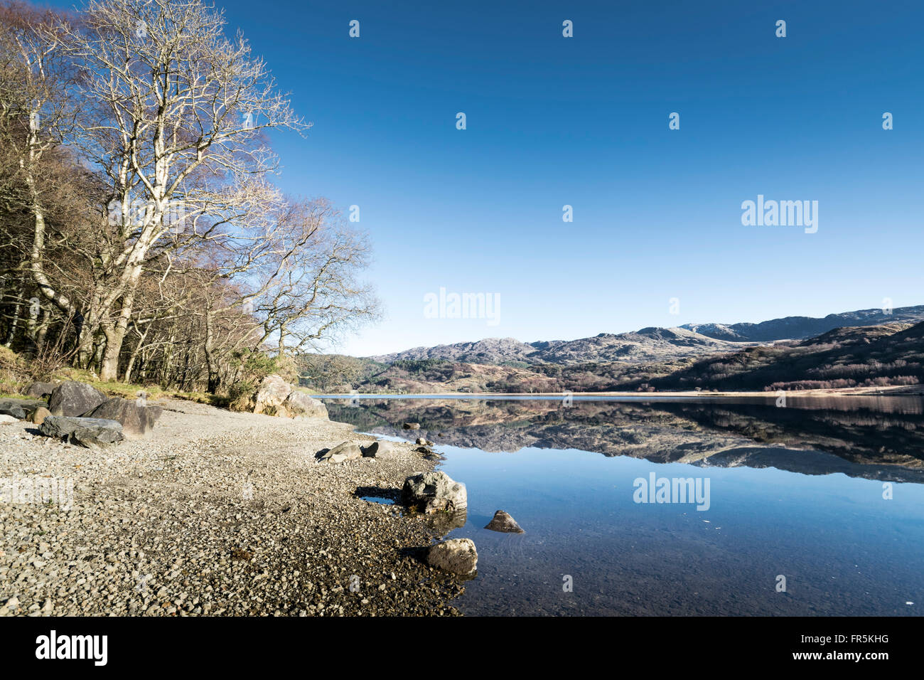 Llyn Dinas vicino Beddgelert Parco Nazionale di Snowdonia Foto Stock