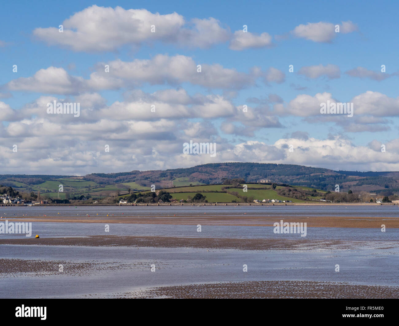 Il fiume Exe Estuary da Exmouth, East Devon, Inghilterra, Regno Unito Foto Stock