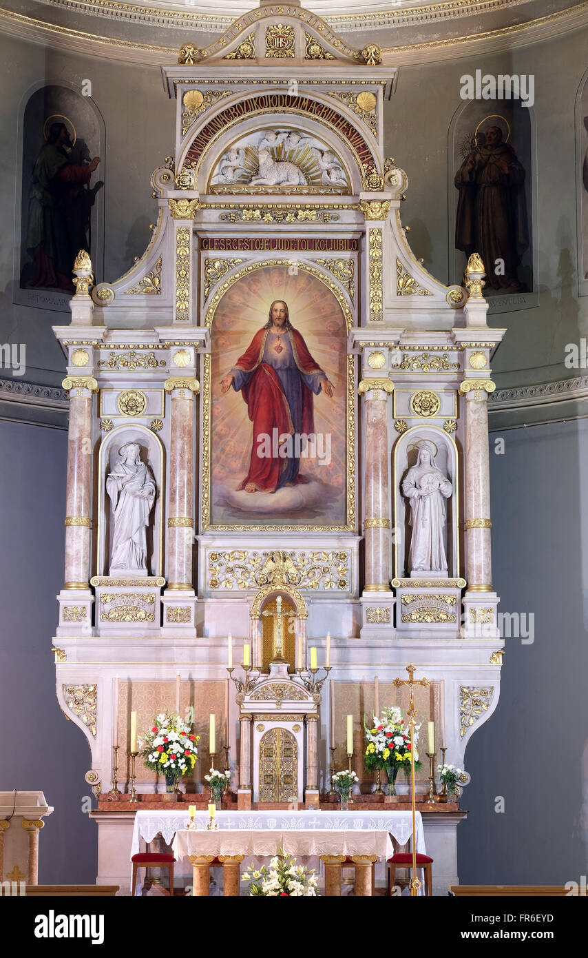 Basilica del Sacro Cuore di Gesù a Zagabria in Croazia il 14 settembre, 2015 Foto Stock