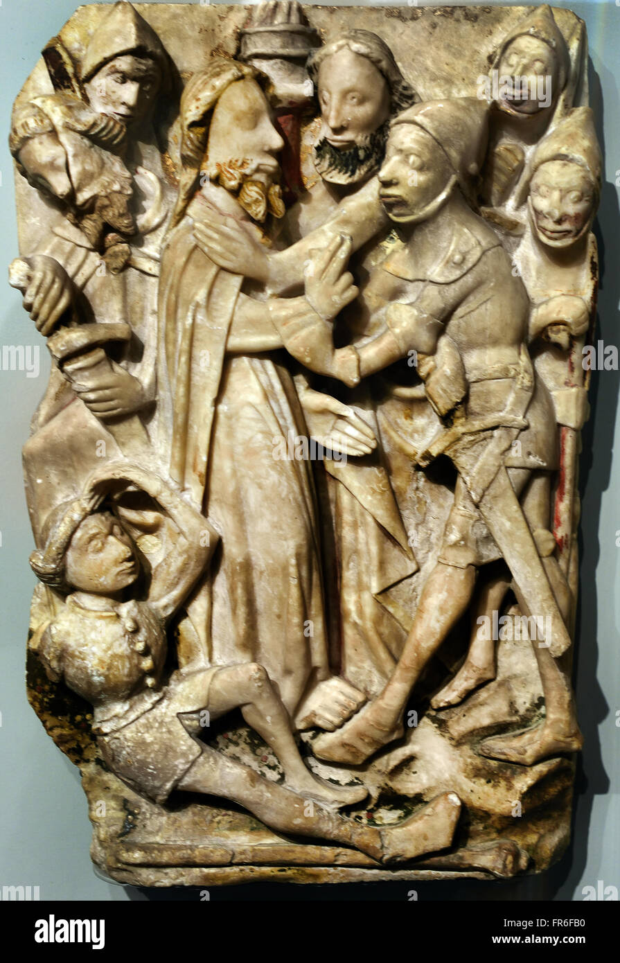 La Passione di Cristo ( Esecuzione di Cristo ) XV secolo Inglese Nottingham Inghilterra (alabastro policromo bassorilievo ) Museo Picardie Amiens Francia Foto Stock
