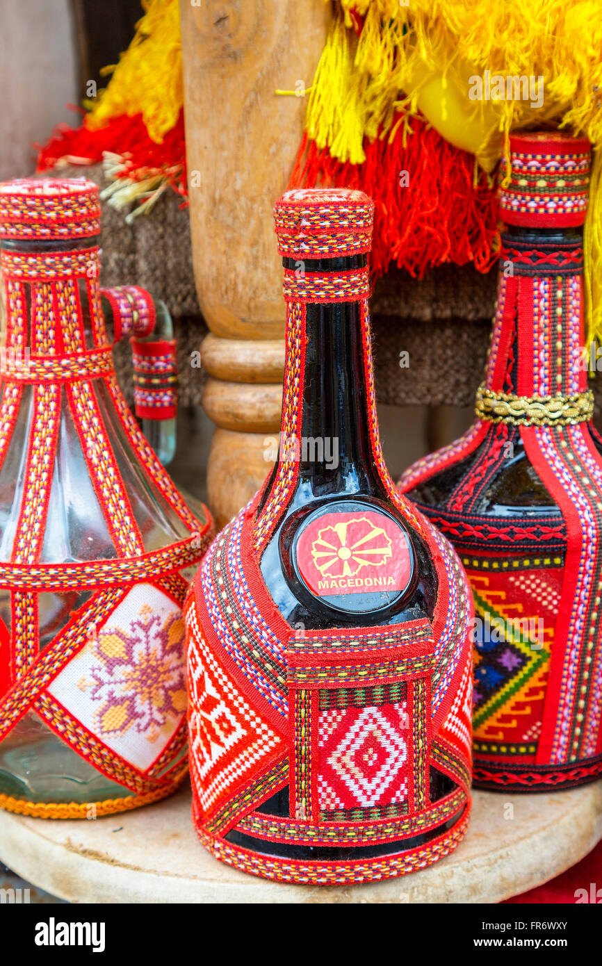 Repubblica di Macedonia, Ohrid, classificato come patrimonio mondiale dall UNESCO centro città in riva al lago Foto Stock